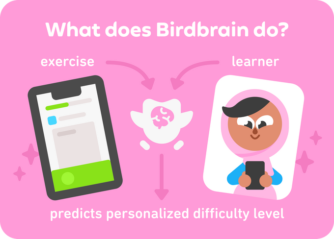 what does birdbrain do? exercise learner predicate personalized difficulty level